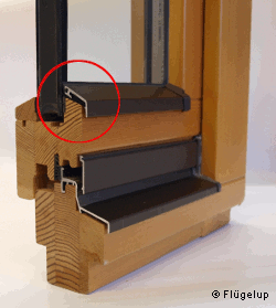 Flügelabdeckprofil für Holzfenster, Wetterschutz, Flügelabdeckung